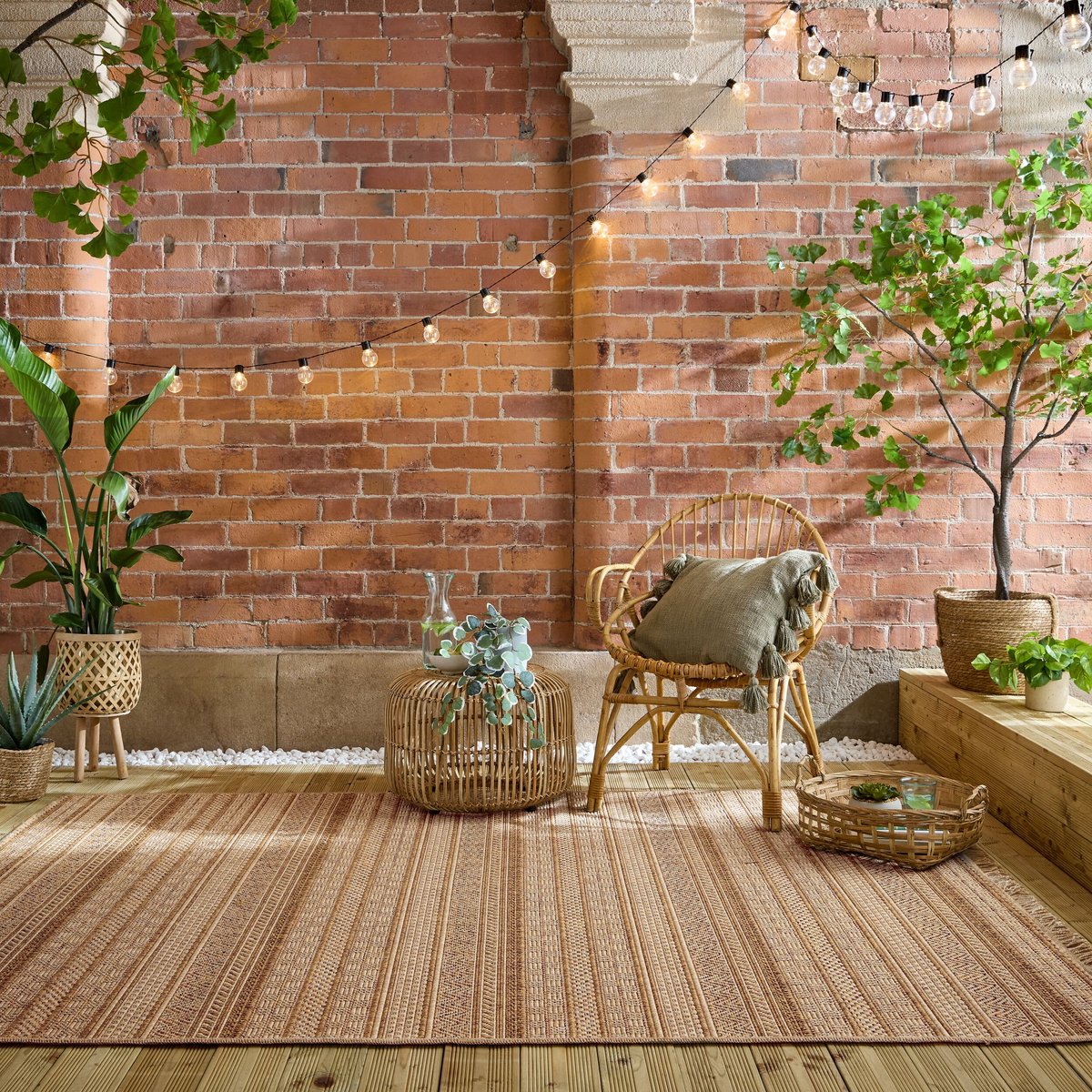 flycarpets Binnen & Buitenkleed Farah Stripe - Naturel / Mutli 200x290 cm Multi