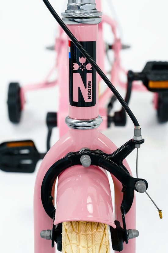 Nogan Dutchy Kinderfiets 18 Inch - Met Zijwieltjes - Verstelbaar Stuur & Zadel - Terugtraprem & V-Brake - Glans Roze van Nogan — afbeelding 5