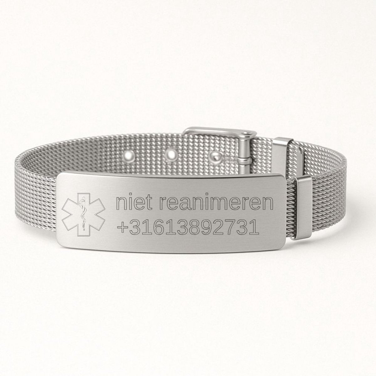 Lovelockers | Niet Reanimeren Armband | Gepersonaliseerd met Telefoonnummer