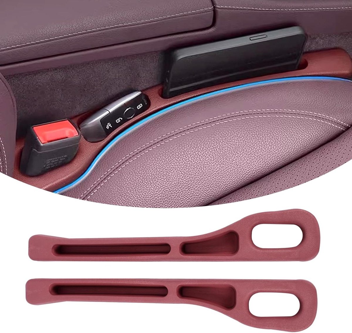 Image of 2 stuks autostoel gap organizers - opbergdoos voor autostoel openingen vuller - universeel voor kleine voorwerpen en mobiele telefoons