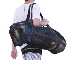 Extra grote draagtas voor snorkeluitrusting - Mesh-tas - Geschikt voor duiken of snorkeluitrusting - Perfect voor strandzwemmen, vrijduiken, surfen en kajakken - Lichtgewicht en ademend