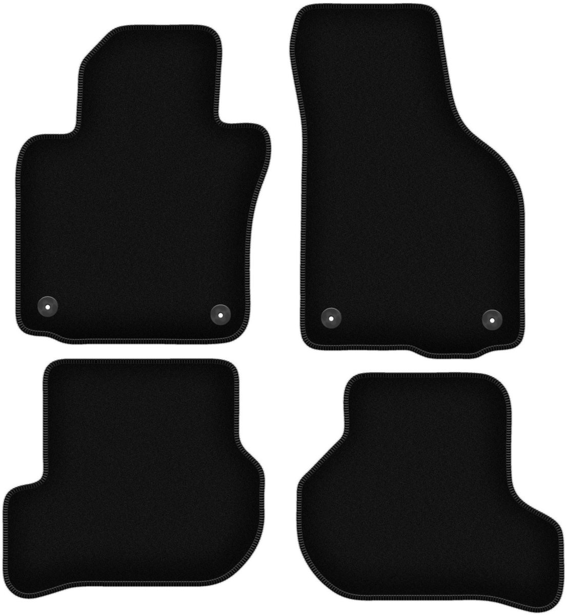 BASIC zwarte veloursmatten voor: Skoda Octavia II stationwagen, liftback (2004-2013)