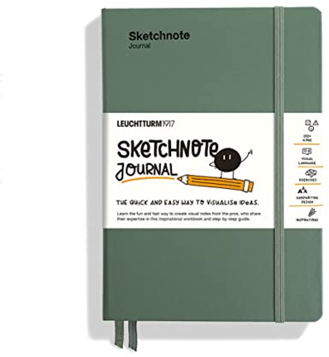 LEUCHTTURM1917 Sketchnote Journal - Visualiseer notities en ideeën snel en eenvoudig - Engels/Olijfgroen