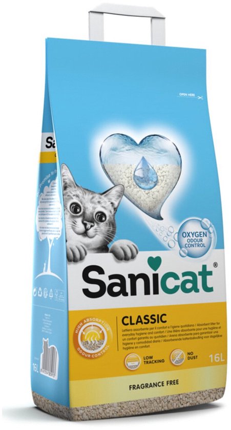 Sanicat Classic Unscented - Kattenbakvulling - 16 l