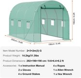 Bol.com Walk-in Tunnelkas - Tuinkas - Tunnelserre - Grote - Stalen Frame - Weerbestendige - Plantenkas met Vensters - Voor Tuin ... aanbieding