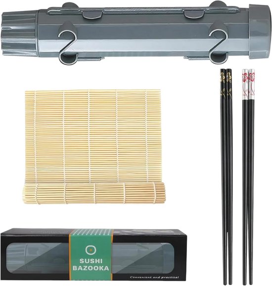 Foto: Sushi maker set voor beginners compleet zelfmaakset met roller onigiri vorm bazooka en gereedschap