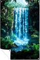 Waterval, Hyperrealisme, Blauw, groen, wit, zwart, geel