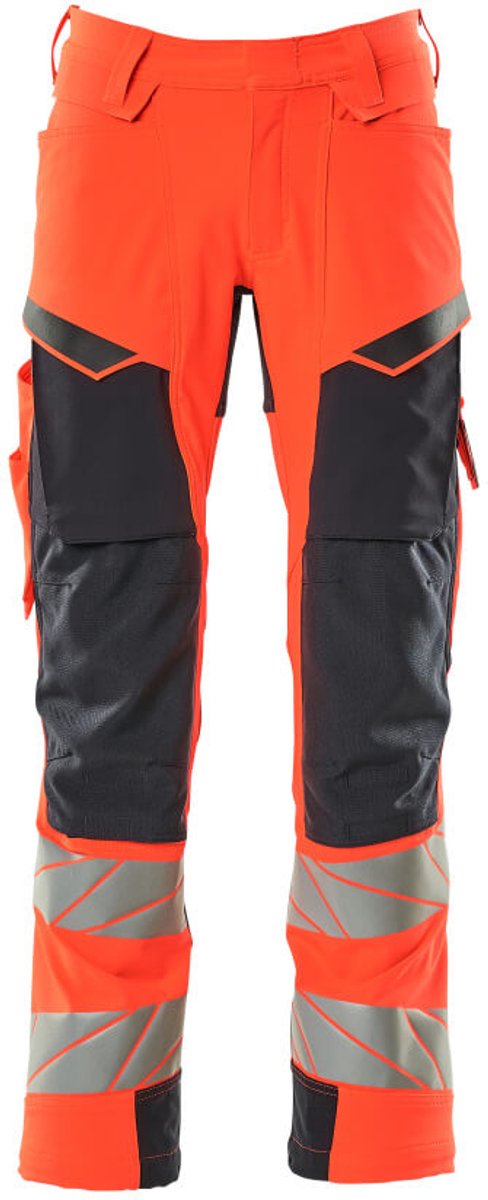 Mascot Accelerate Safe Broek met kniezakken 19079-511 - hi-vis rood/donkermarine - C56 - 76