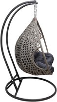 Bol.com Bircim 2-persoons Reuze Hangstoel Ei/Egg-Vorm met kussens - Voor Binnen en Buiten - Incl. Standaard onderstel & kussens ... aanbieding
