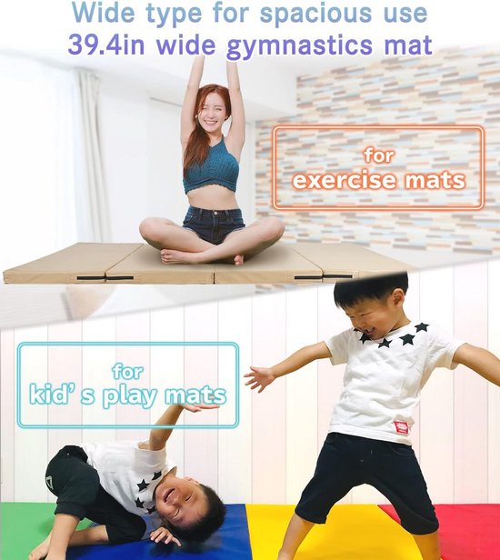 PRISP Opvouwbare Gymnastiekmat 300 cm, Turn- en Gymmat Voor Thuis, 300