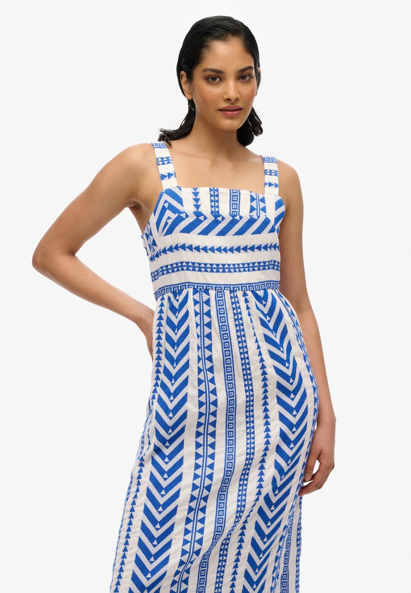 Superdry Statement gelaagde maxi-jurk Dames Jurken Blauw