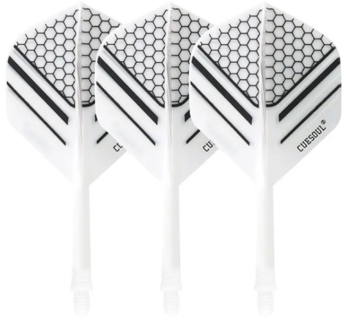 Cuesoul - Tero Flight System AK5 Rost Honnycombs Pattern - White Standard - Dart Flights