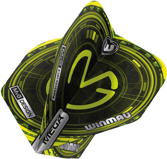 WINMAU - Mega Standard Michael Van Gerwen MvG Logo Tech Groen Standard Dartvluchten - 1 set per pakket (3 vluchten in totaal) van Winmau — afbeelding 3