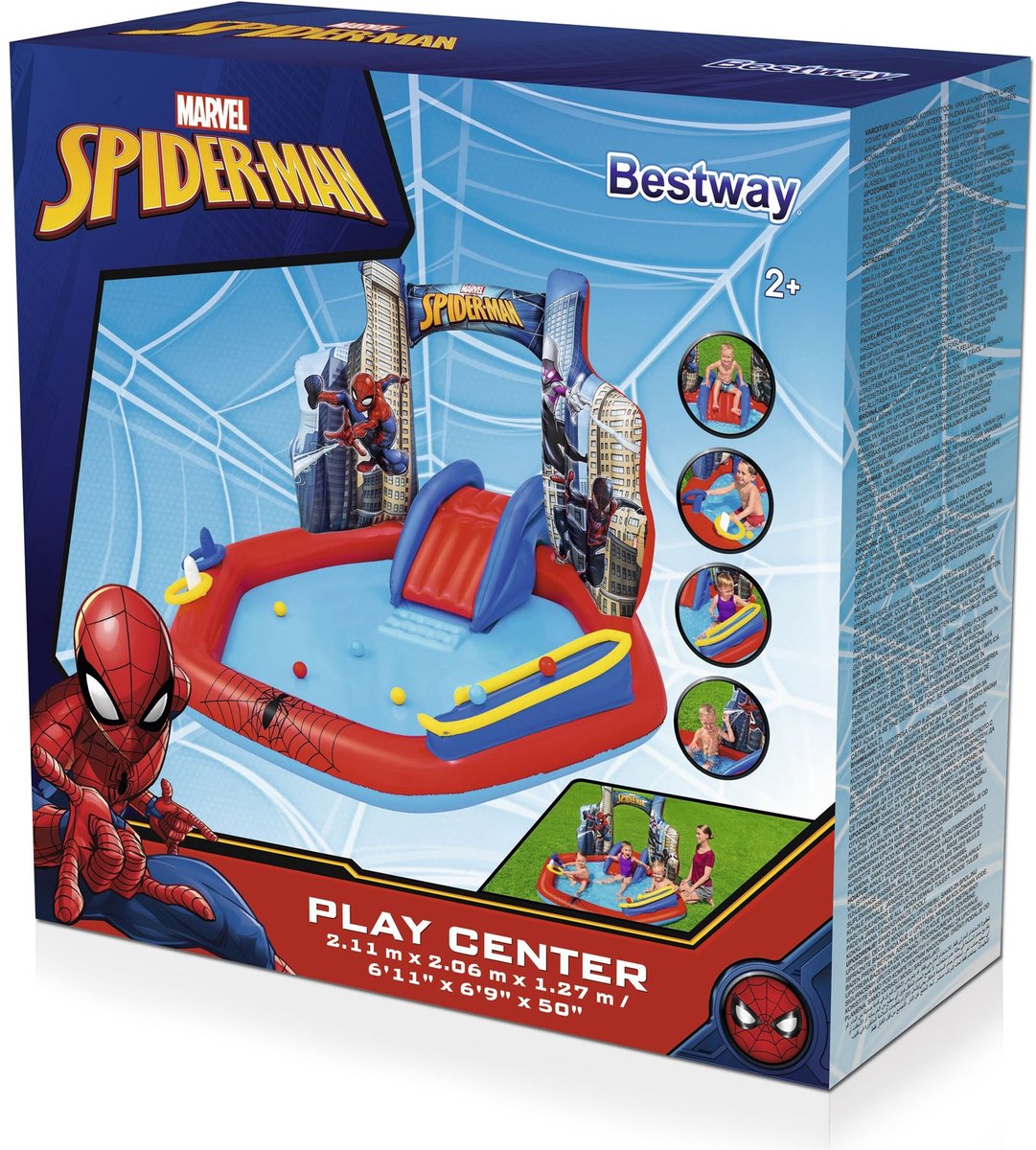 Bestway - opblaasbaar Spider-Man Kinderzwembad 211 x 206 x 127 cm