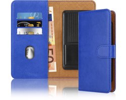 Hoesje geschikt voor Nokia Lumia 900 in BLAUW met kaartslot, 360 graden beschermhoes PU lederen mobiele telefoon etui case cover