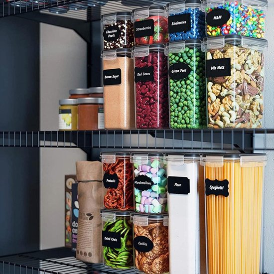 Vtopmart Opbergpotten voor granen en meel, BPA-vrij plastic