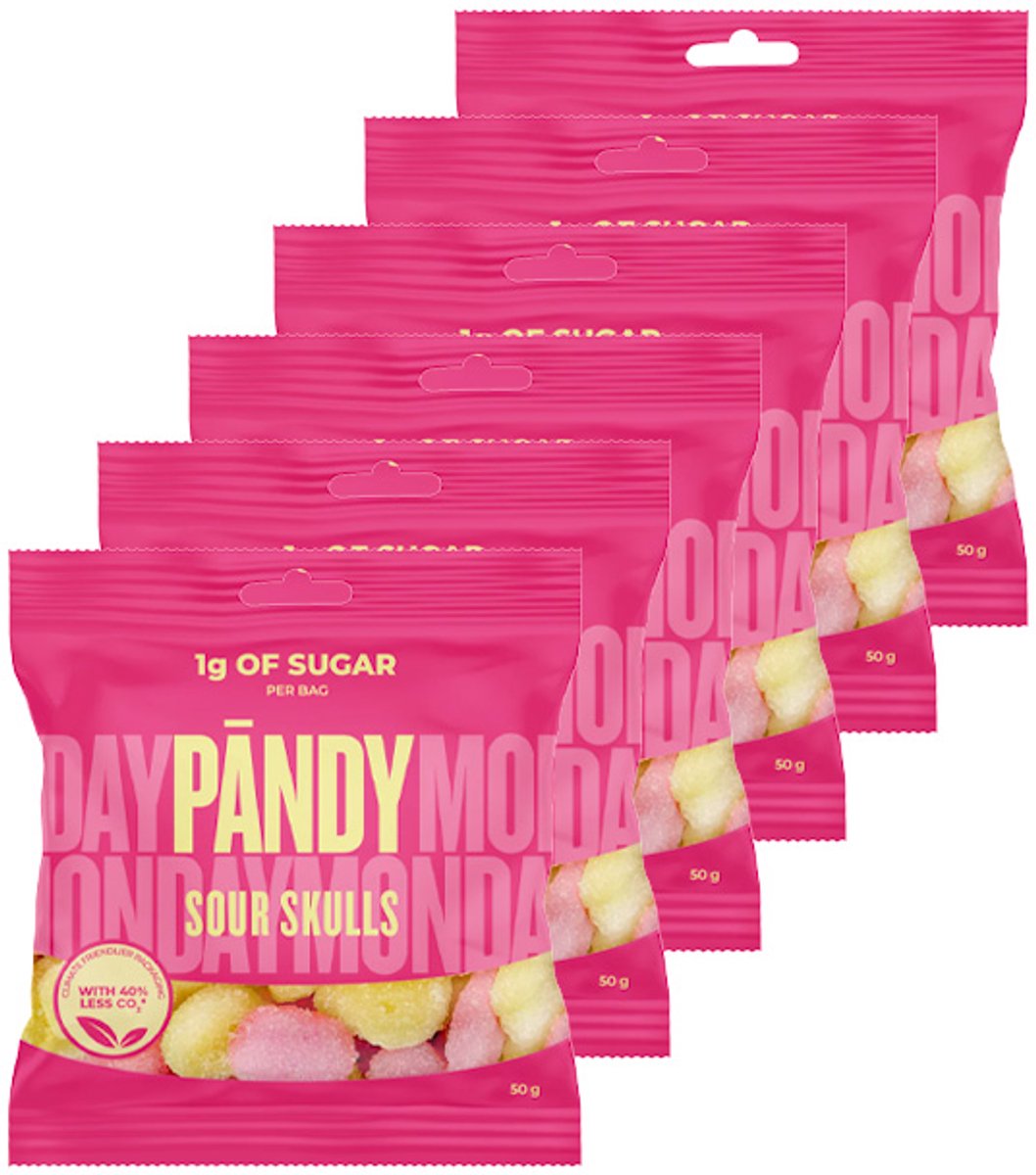 Pandy | Candy | Sour Skulls | 6 Stuks | 6 x 50 g