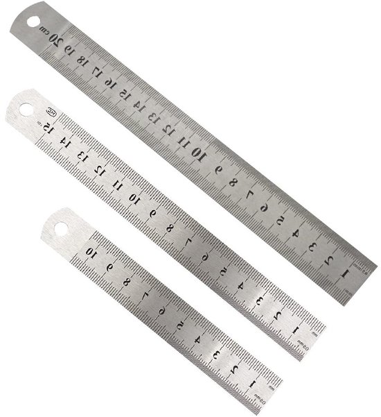 Linex SL15 stalen liniaal, 150 x 15 mm, cm en inch schaal, omrekeningstabel