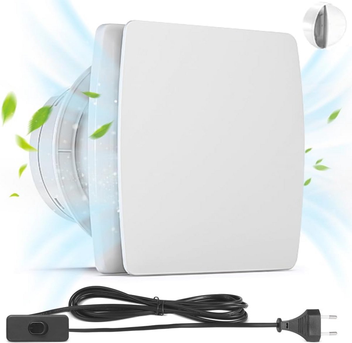 Badkamerventilator Ø 100 mm Stil 12W met Terugslagklep - Geluidsniveau < 34dB, 95m³/h