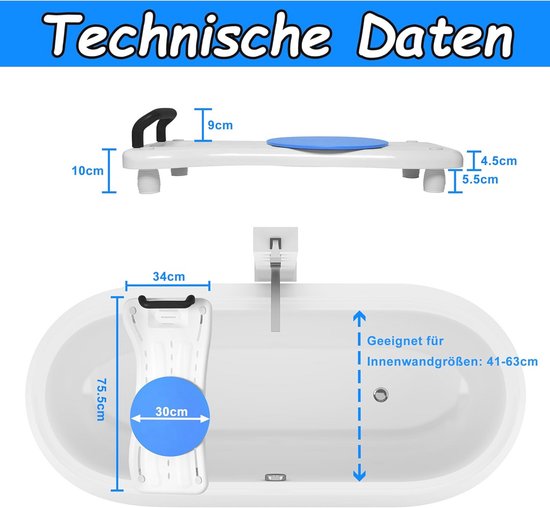 OrtoPrime badkuipstoel draaibaar 360º draaibaar - voor senioren of gehandicapten orthopedische badkuipstoel met rugleuning en armleuningen OrtoPrime badkuipstoel draaibaar 360º draaibaar - voor senioren of gehandicapten orthopedische badkuipstoel met rugleuning en armleuningen