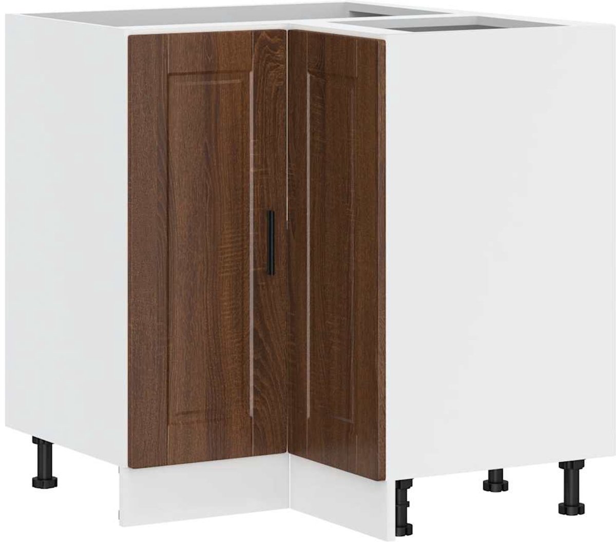 vidaXL Keuken - hoekonderkast - "Porto" - bewerkt - hout - bruin - eikenkleur bruineiken