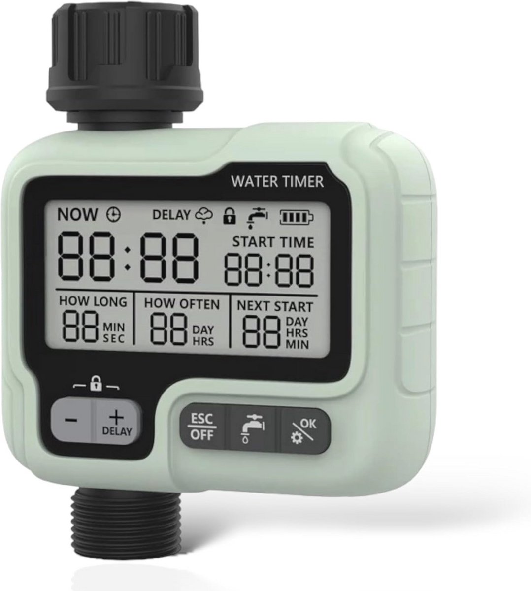 Digitale irrigatiecomputer met regensensor en waterdicht ontwerp voor optimale tuinbewatering