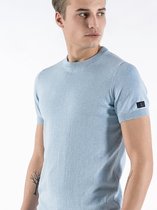 P&S Heren gebreid T-shirt-ROB-Blue-XL