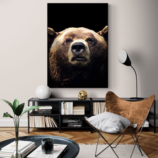 Poster Dark Bear - Dibond - Meerdere Afmetingen & Prijzen | Wanddecoratie - Interieur - Art - Wonen - Schilderij - Kunst