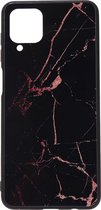 Shop4 - Samsung Galaxy A22 4G Hoesje - Harde Back Case Marmer Zwart