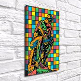 Pop Art Rodin's Thinker Poster in lijst - 105 x 85 cm Fotopapier Mat 180 gr Framed - Popart Wanddecoratie