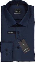 VENTI modern fit overhemd - marine blauw - Strijkvrij - Boordmaat: 39
