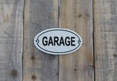 Bordje emaille "garage" voor op de deur.