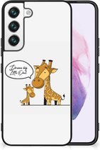 Smartphone Hoesje Geschikt voor Samsung Galaxy S22 Trendy Telefoonhoesjes met Zwarte rand Giraffe