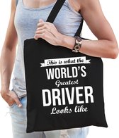 Worlds greatest driver cadeau tas zwart voor volwassenen - Cadeau tas verjaardag chauffeur/bestuurder
