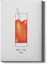 Walljar - Mai Tai Cocktail - Muurdecoratie - Canvas schilderij