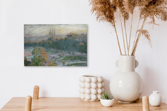 Tableau Toile Le Jardin des Tuileries - Peinture de Claude Monet - 30x20 cm - Décoration murale