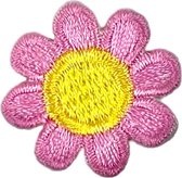 Roze Bloemetje Embleem Strijk Patch B 2.5 x L 2.5 cm