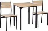 HOMCOM Eetset eettafelset 2 stoelen eetkamergarnituurset zitgroep tafelset 835-090