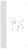 Toile Peinture Femme - Dessin au trait - Sous- Sous-vêtements - Line cm - Décoration murale