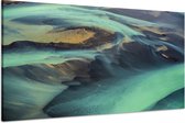 Schilderij - Gletsjerrivieren in IJsland, groen, Premium Print