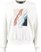 TAIFUN Dames Sweatshirt met geaccentueerde schouders Offwhite gemustert-46