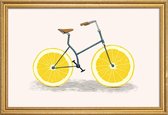 JUNIQE - Poster met houten lijst Lemonade -30x45 /Bruin & Geel