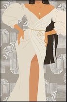 Walljar - Elegant Dress - Muurdecoratie - Poster met lijst