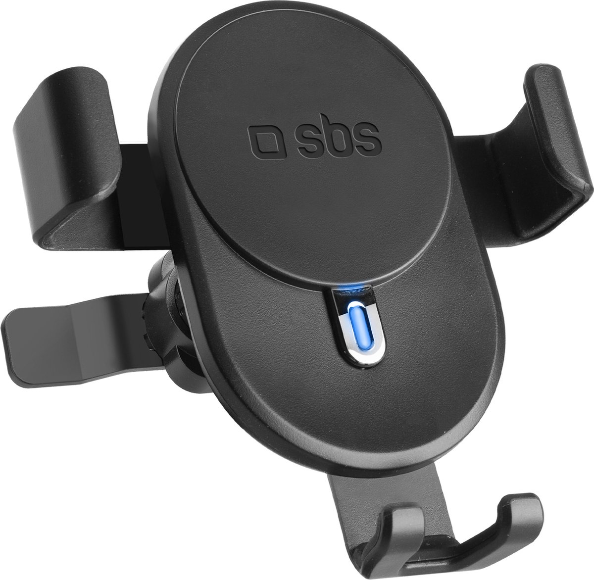 SBS Wireless Charge Gravity Pro Ventilatierooster Telefoonhouder Auto met Klem - Zwart