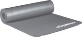 Relaxdays 1x yogamat dik - sportmat - met draagband - fitness - grijze mat - 60 x 180