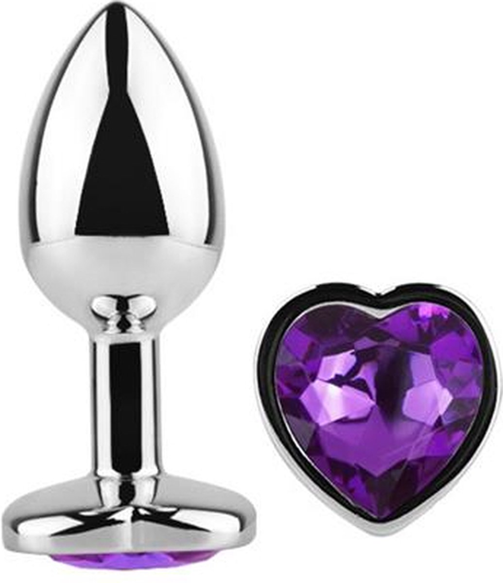 Goedkoopste Heart Shaped Butt Plug Purple Lavender Size S