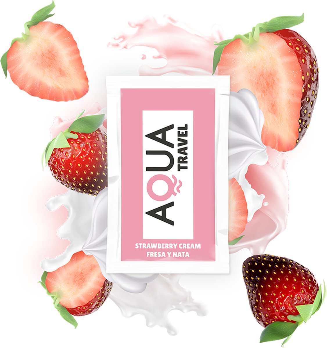 AQUA TRAVEL | Aqua Travel Strawberry Cream Flavour Waterbased Lubricant - 6 Ml