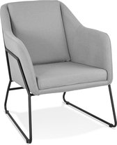 Alterego De FABIO design loungefauteuil van lichtgrijze stof