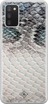 Casimoda® hoesje - Geschikt voor Samsung A03s - Oh My Snake - Backcover - Siliconen/TPU - Blauw