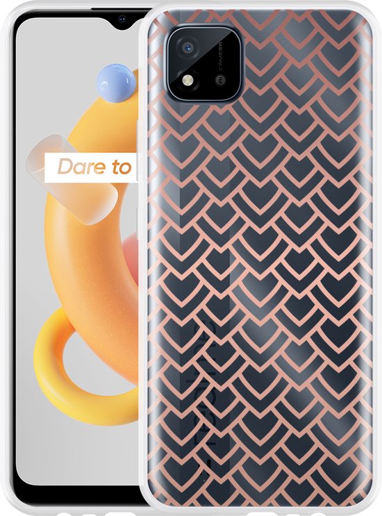 Custodia DOINK Colorata Per Realme C11 (2021) – Silicone TPU Traslucido Con Paraurti, Oro Rosa - 2